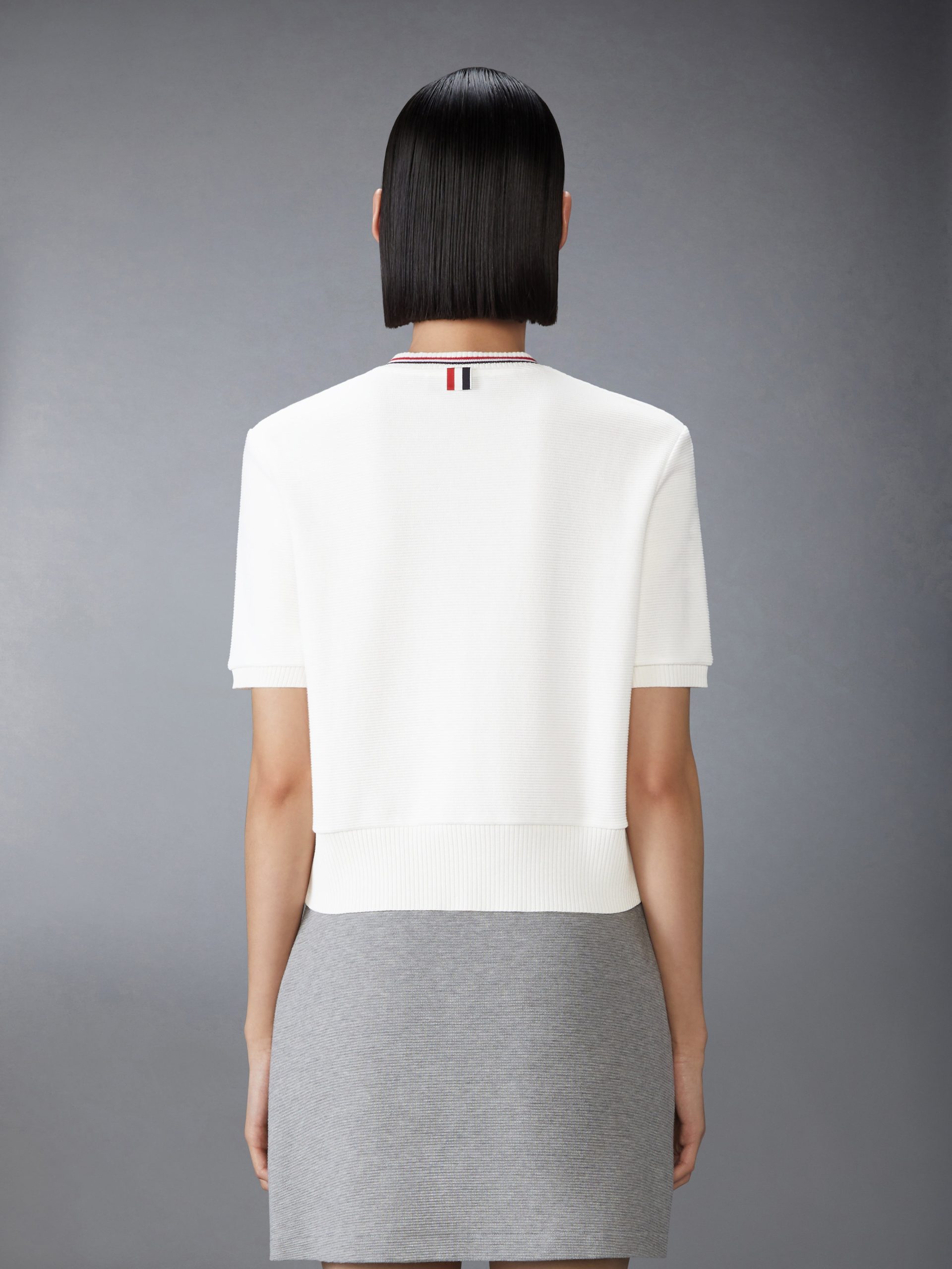 COTTON WAFFLE SHORT SLEEVE CARDIGAN - Image 2