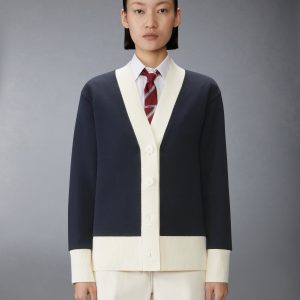 SOLID DOUBLE FACE KNIT OVERSIZED CARDIGAN