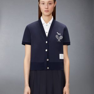 JERSEY EMBROIDERY CARDIGAN