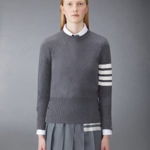 COTTON CREPE MILANO STITCH 4-BAR CLASSIC CREW NECK PULLOVER