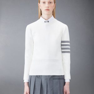 COTTON CREPE MILANO STITCH 4-BAR CLASSIC CREW NECK PULLOVER