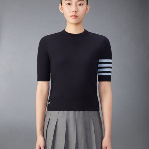 MERINO WOOL JERSEY STITCH 4-BAR TEE