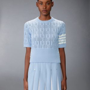 POINTELLE CABLE STITCH 4-BAR TEE