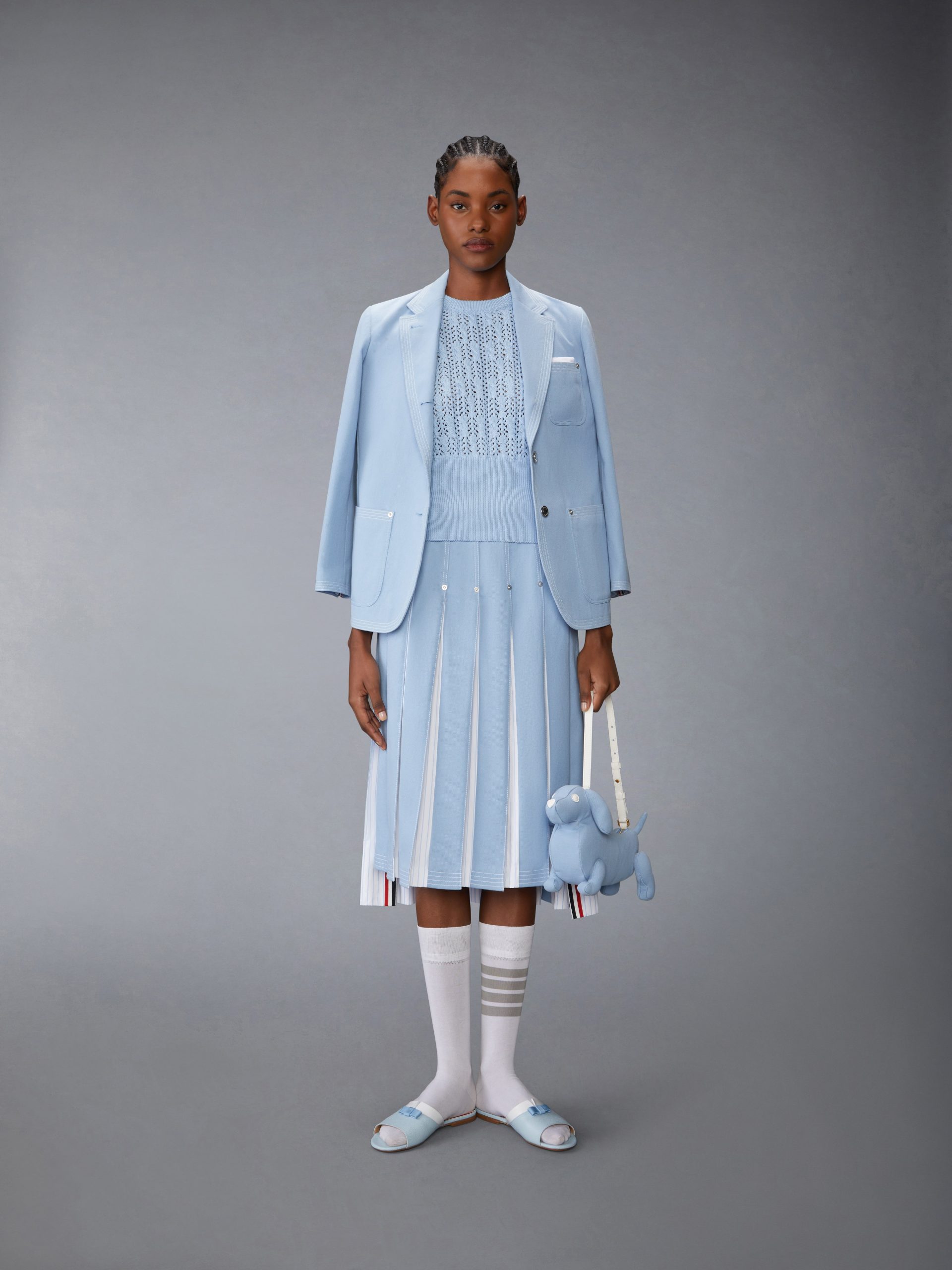 POINTELLE CABLE STITCH 4-BAR TEE - Image 3