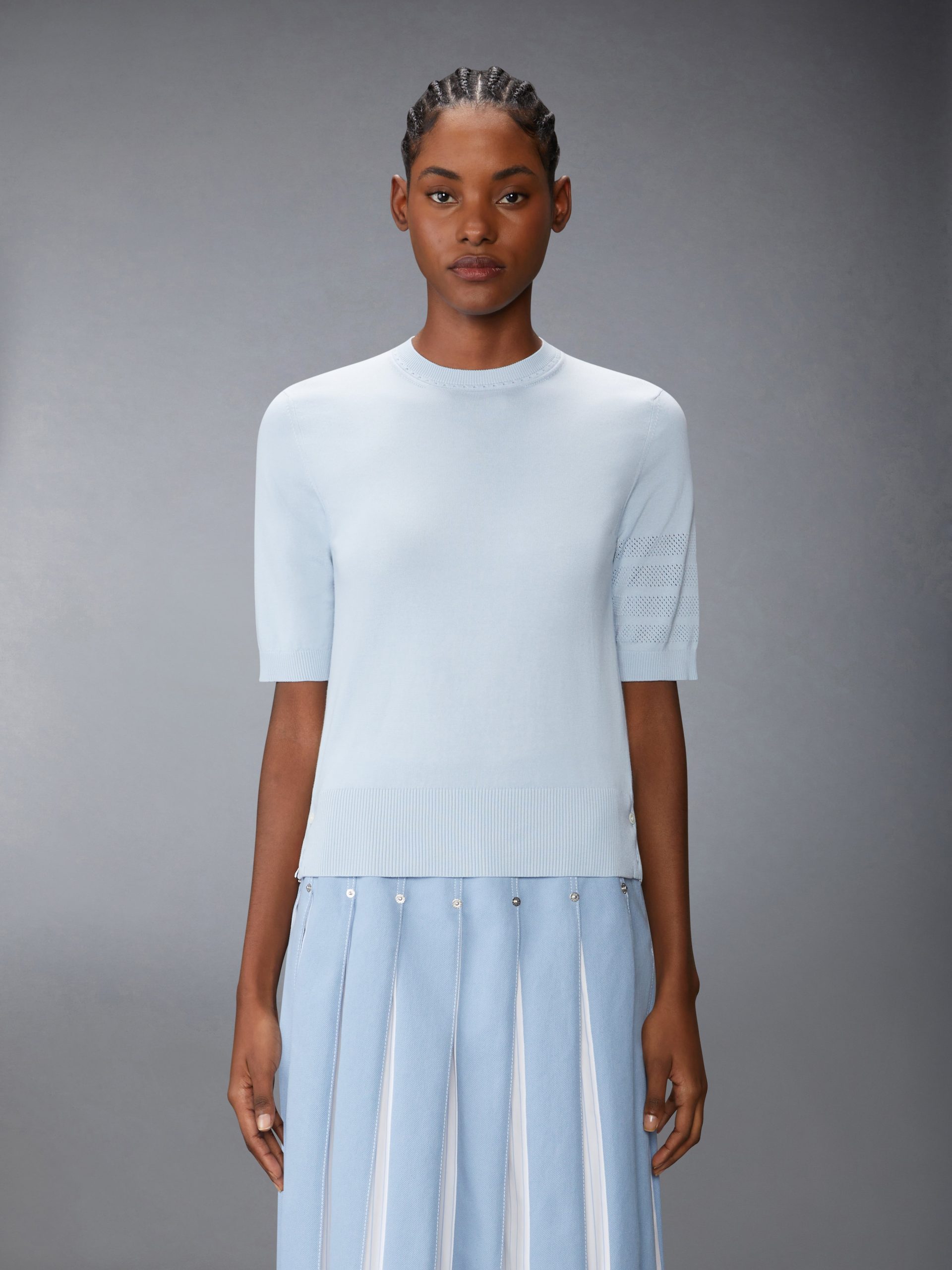 JERSEY STITCH POINTELLE 4-BAR TEE