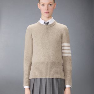 JERSEY STITCH SHETLAND WOOL 4-BAR PULLOVER