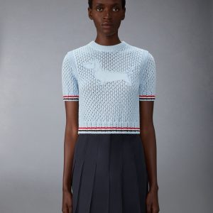 COTTON POINTELLE STITCH HECTOR RWB TEE