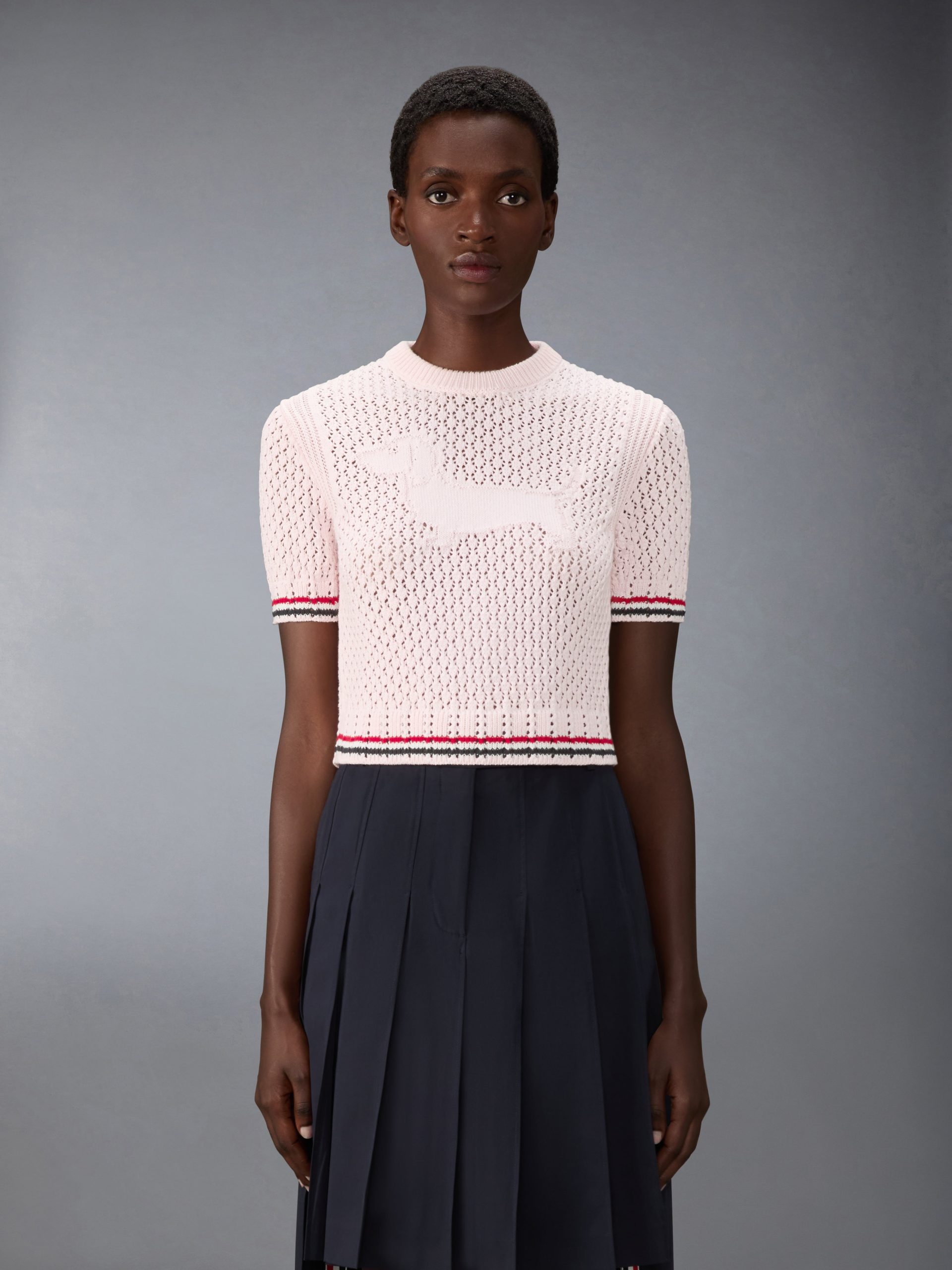 COTTON POINTELLE STITCH HECTOR RWB TEE