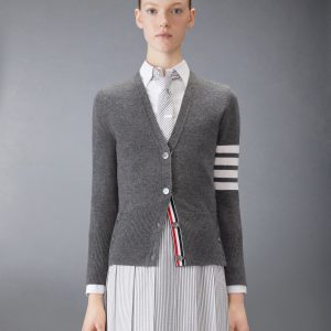 CLASSIC CASHMERE 4-BAR V-NECK CARDIGAN