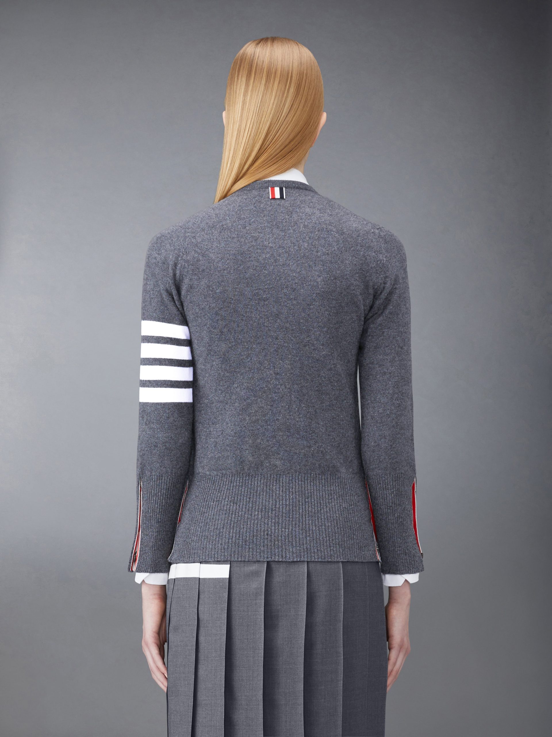 CLASSIC CASHMERE 4-BAR CREW NECK CARDIGAN - Image 2