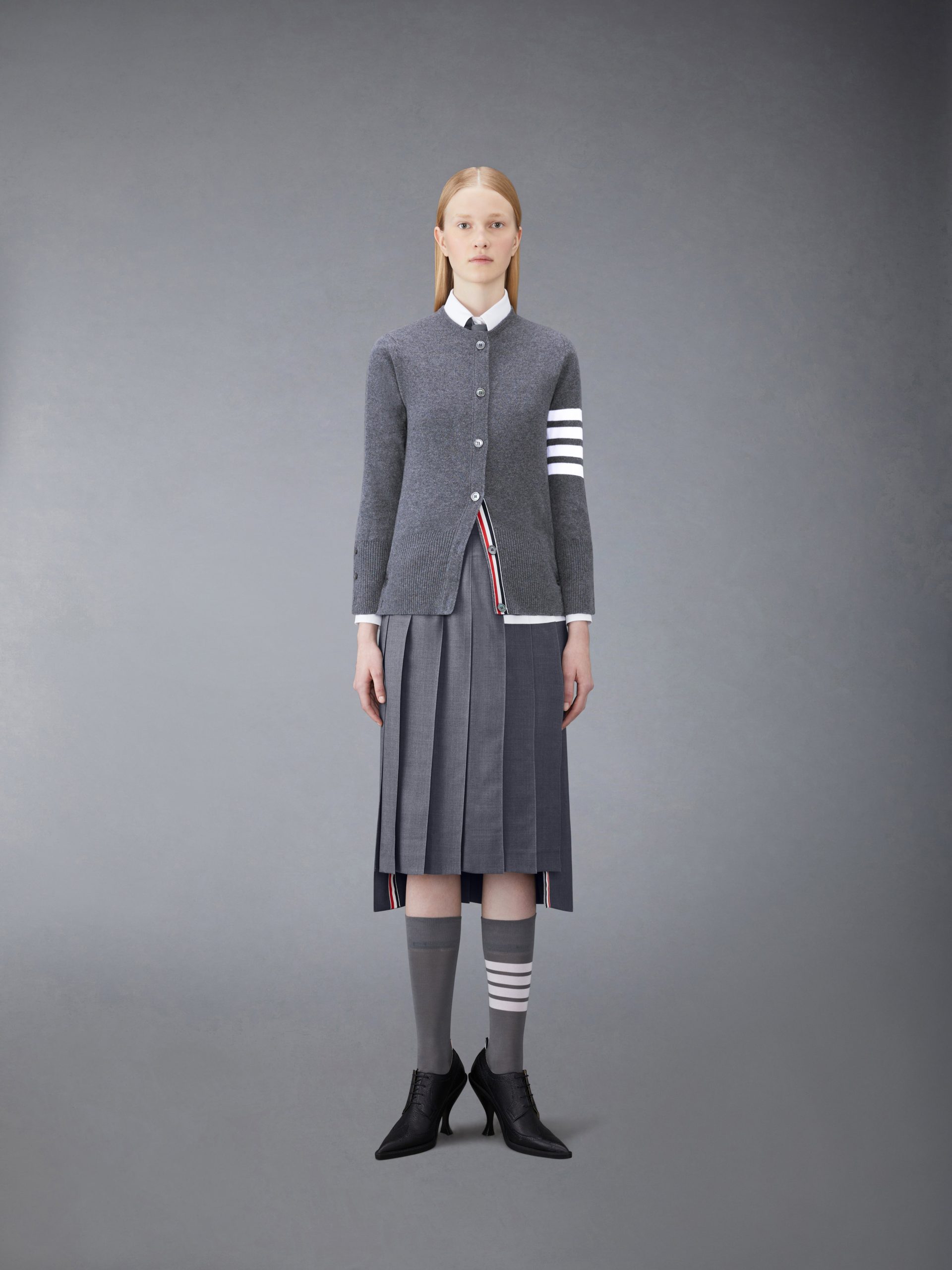 CLASSIC CASHMERE 4-BAR CREW NECK CARDIGAN - Image 3