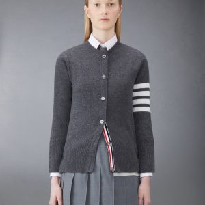 CLASSIC CASHMERE 4-BAR CREW NECK CARDIGAN