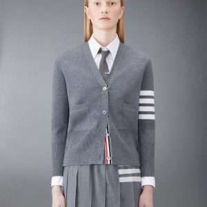 WOOL 4-BAR V-NECK CARDIGAN