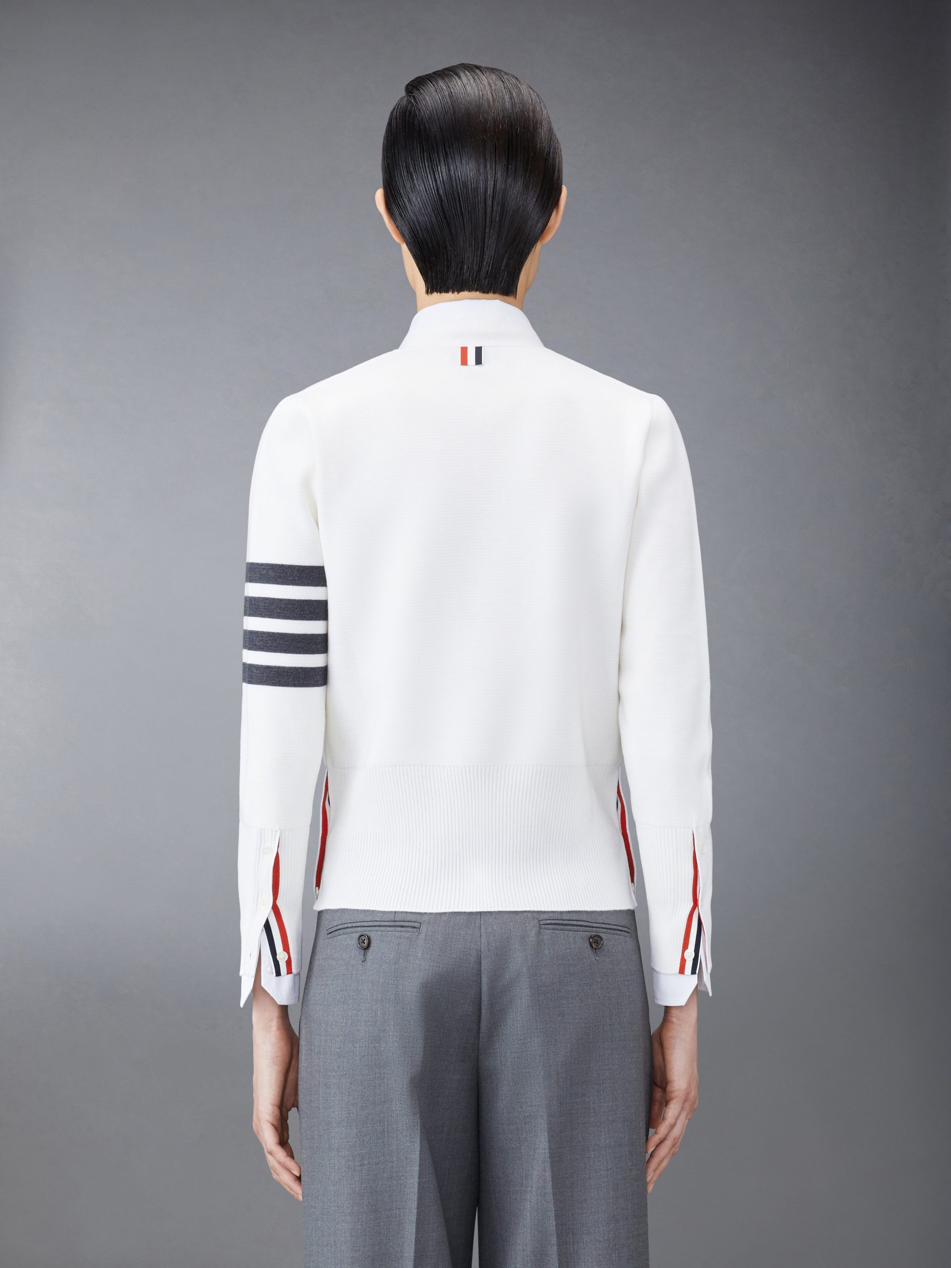 WOOL 4-BAR V-NECK CARDIGAN - Image 2