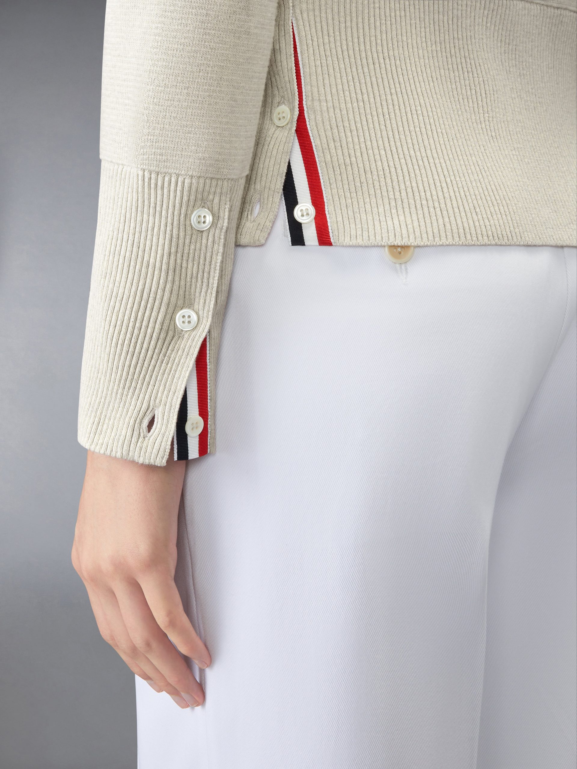 COTTON CREPE MILANO 4-BAR CARDIGAN - Image 4