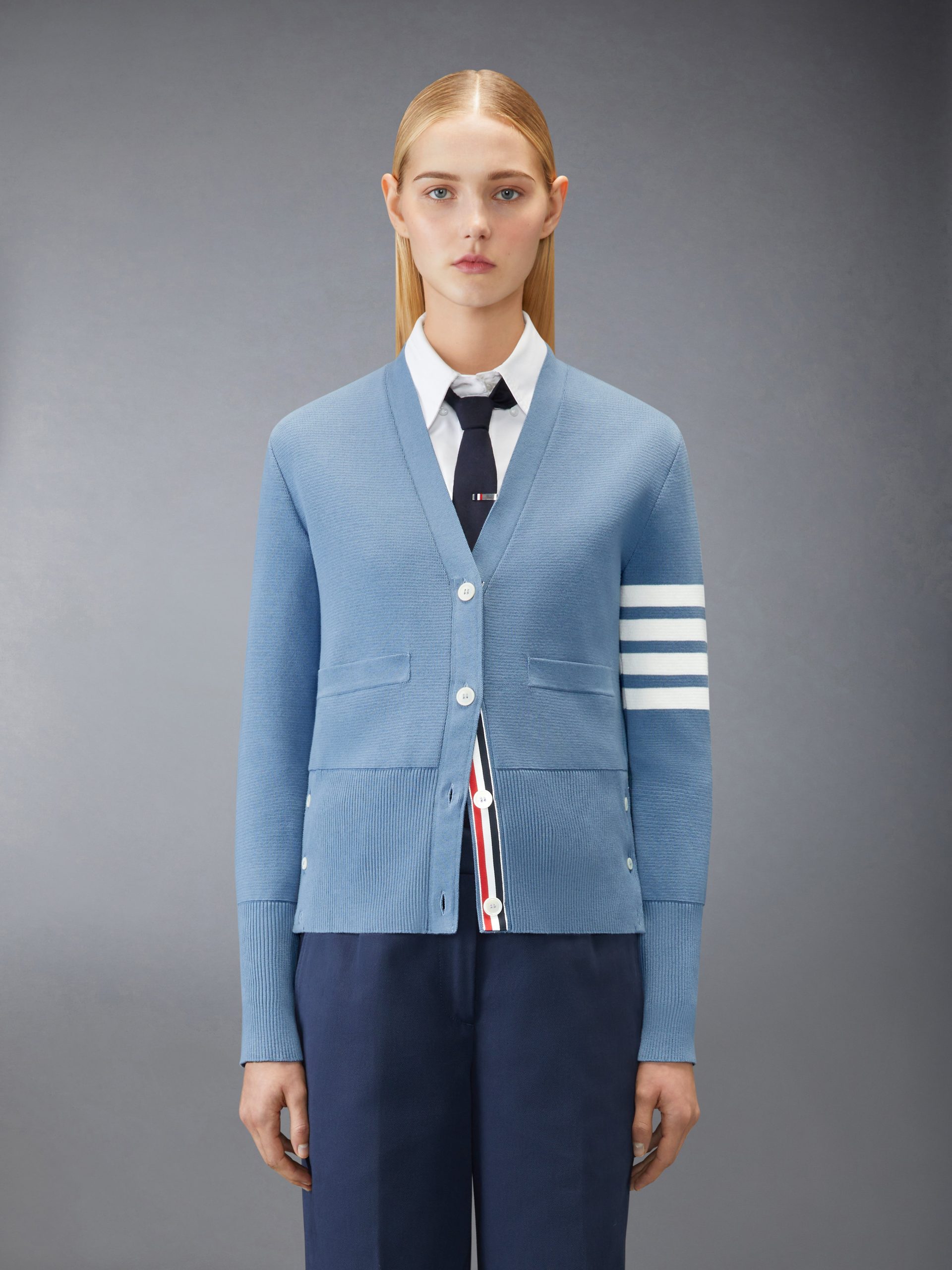 COTTON CREPE MILANO 4-BAR CARDIGAN