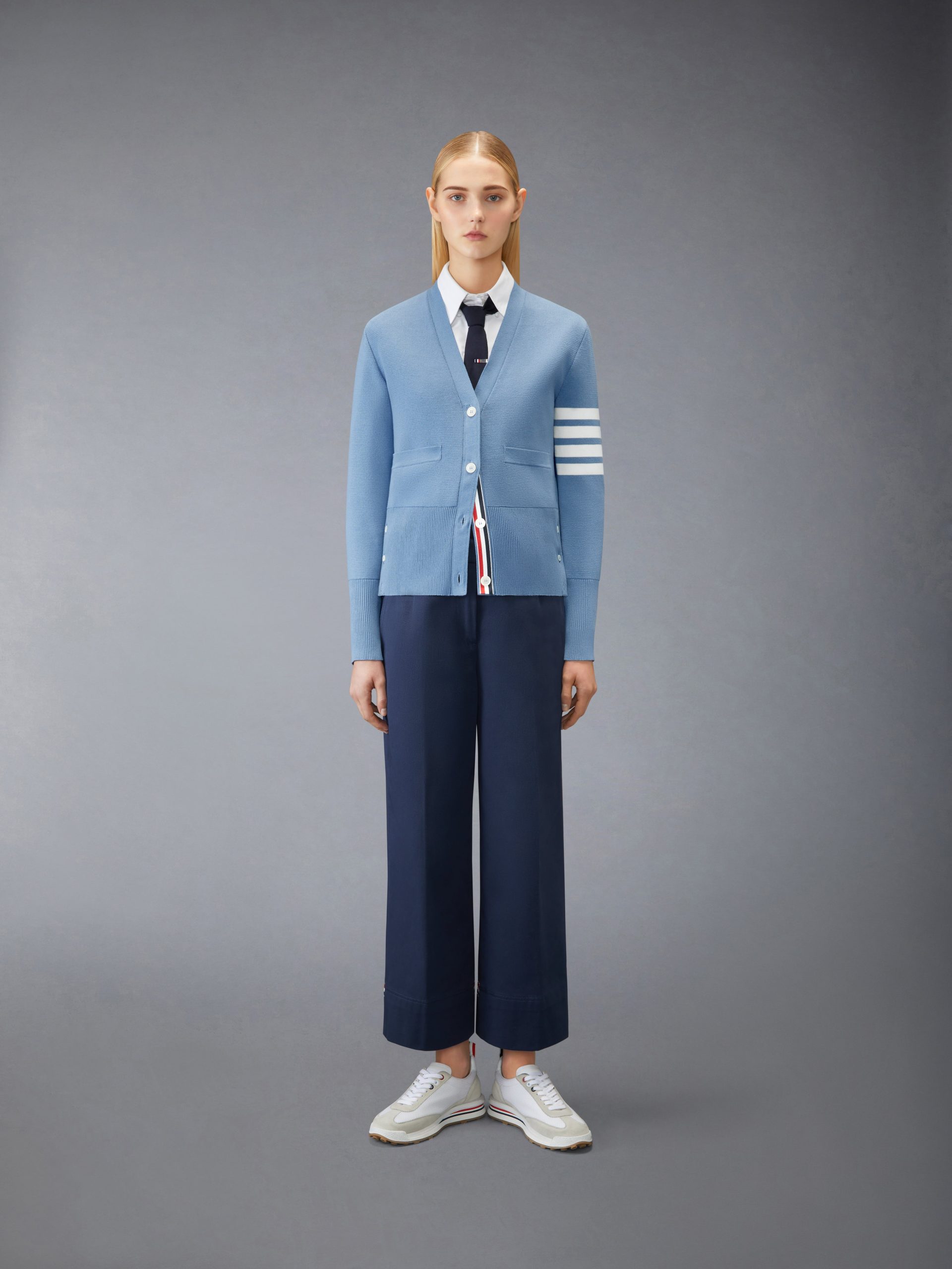 COTTON CREPE MILANO 4-BAR CARDIGAN - Image 3