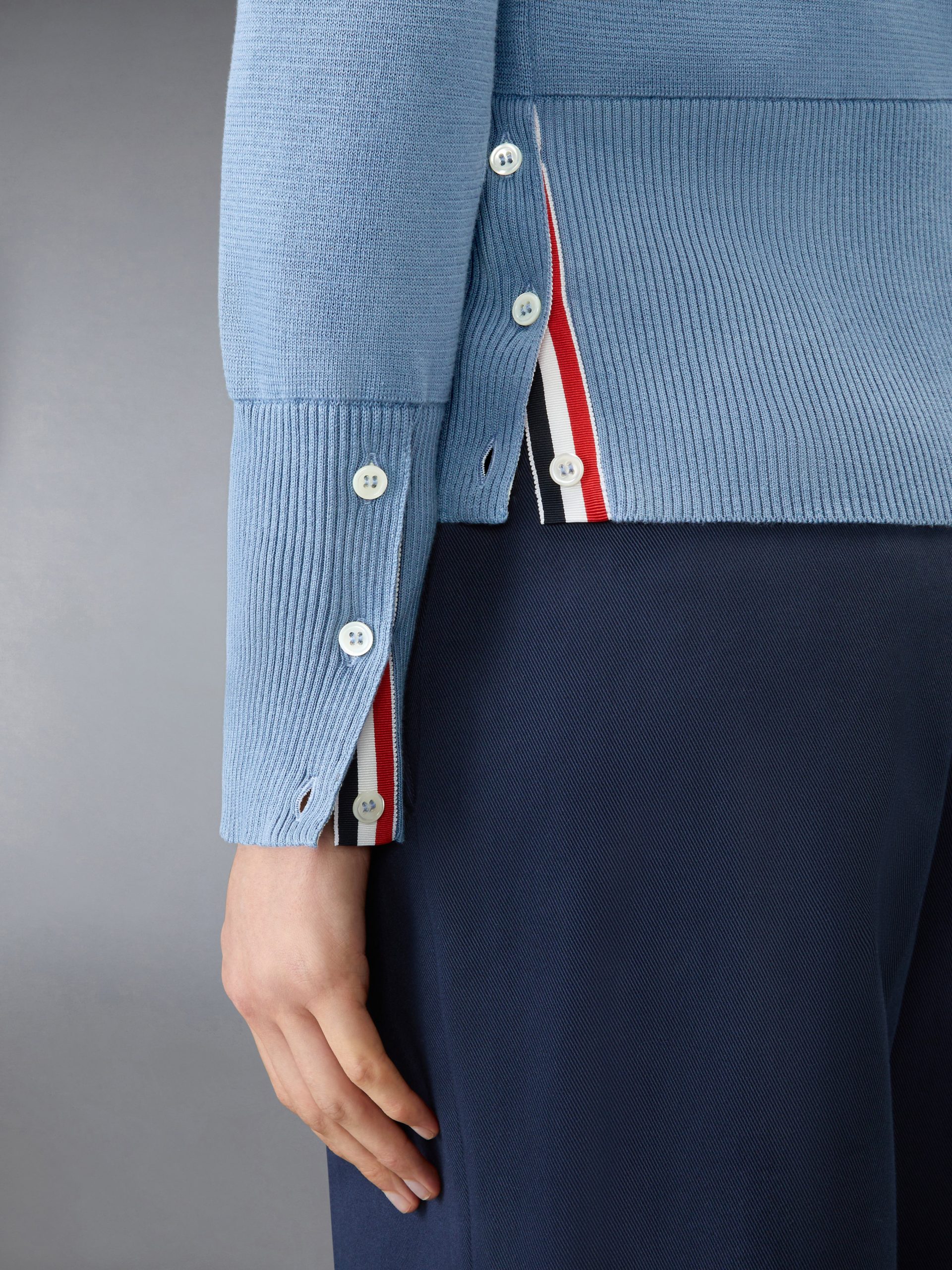 COTTON CREPE MILANO 4-BAR CARDIGAN - Image 4