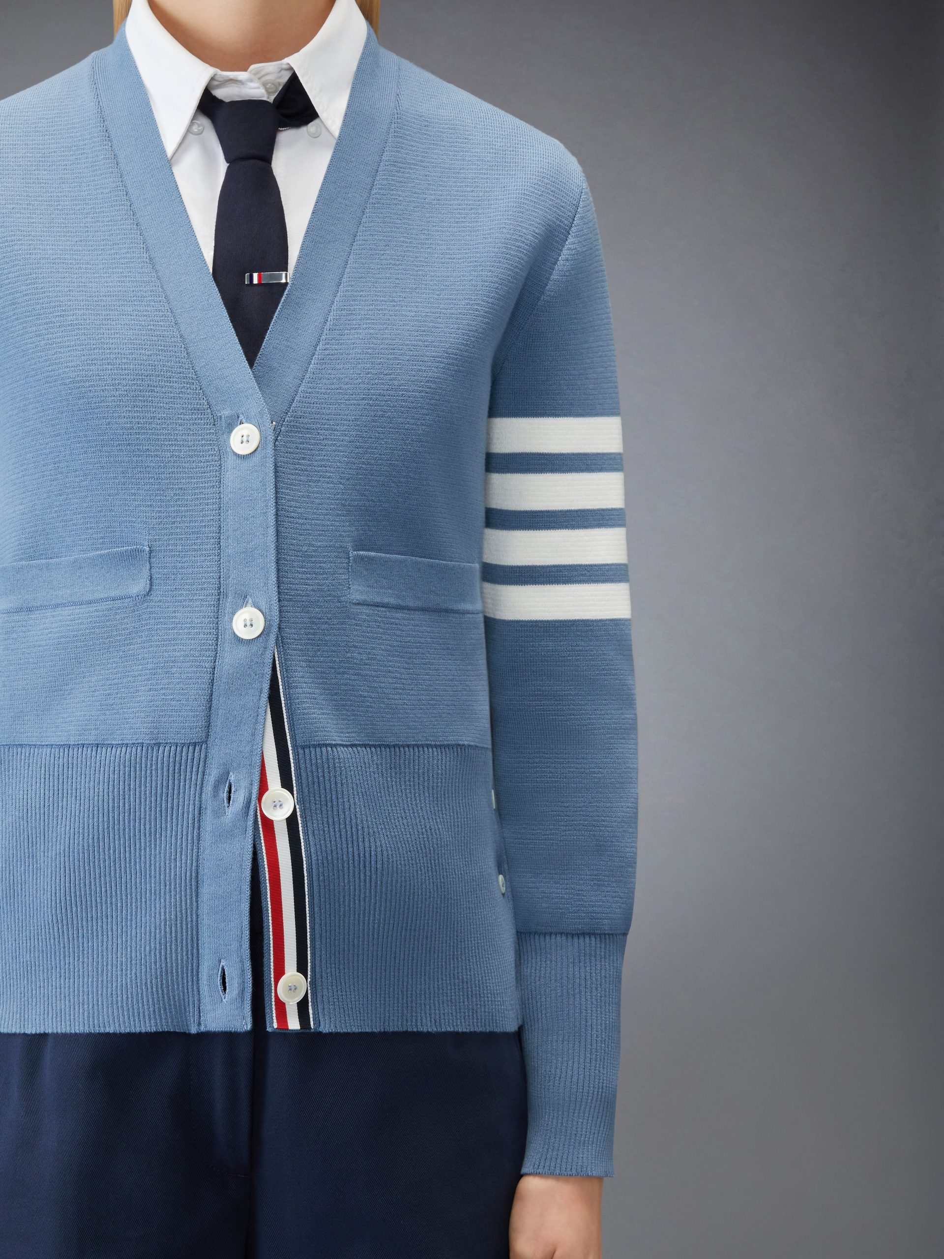 COTTON CREPE MILANO 4-BAR CARDIGAN - Image 5