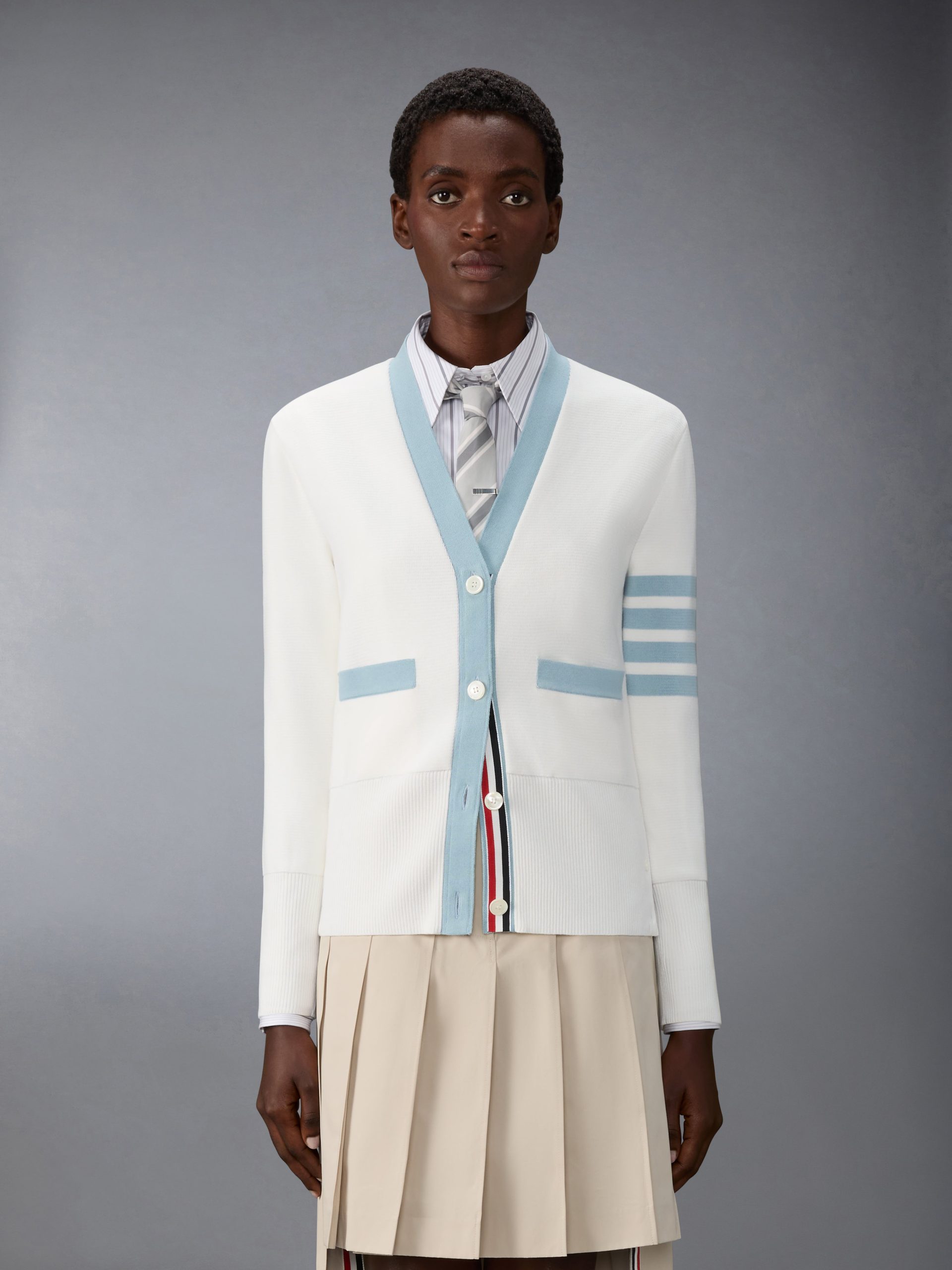 MILANO STITCH COTTON 4-BAR CARDIGAN