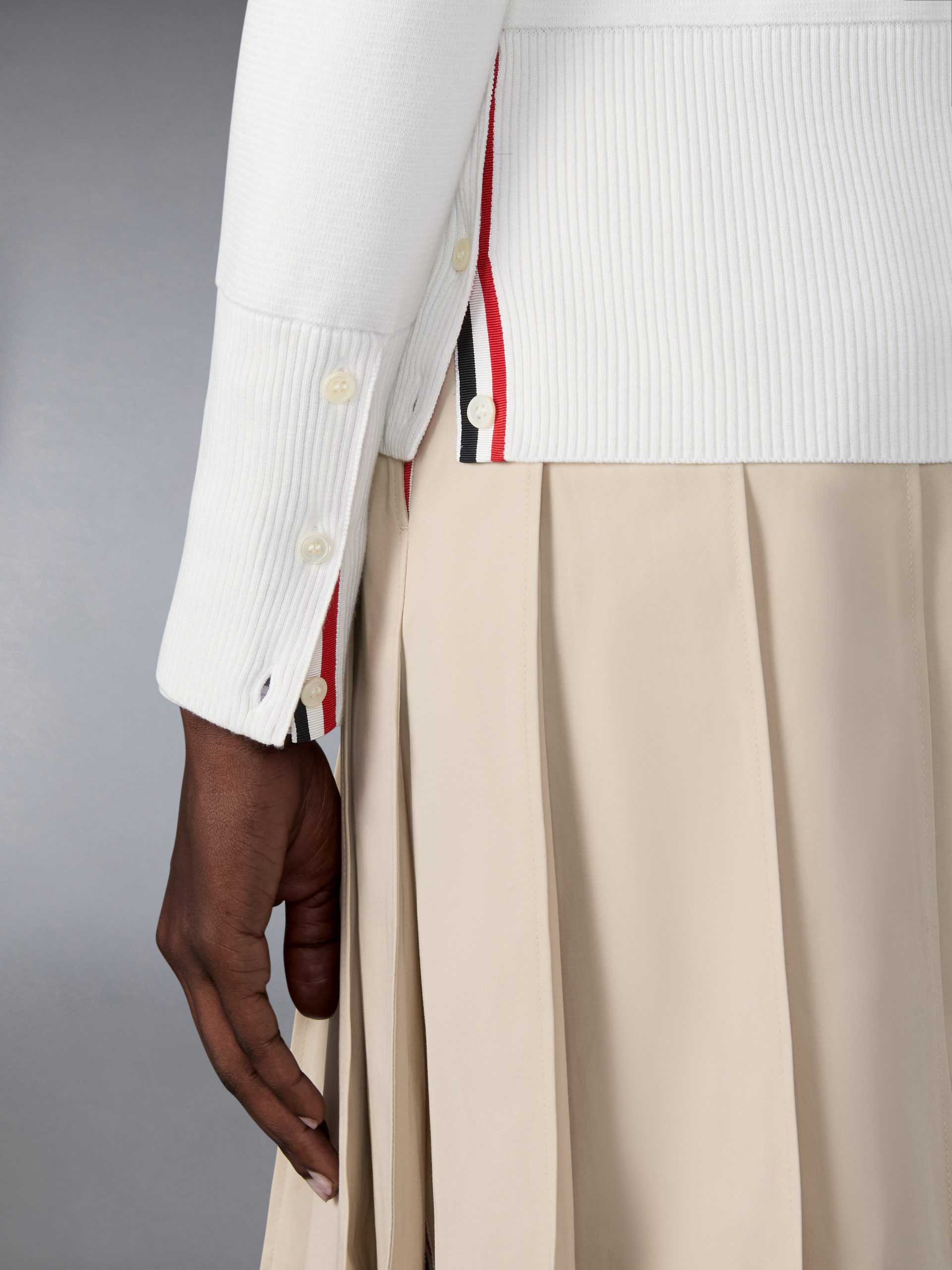 MILANO STITCH COTTON 4-BAR CARDIGAN - Image 3