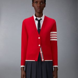 FINE MERINO WOOL 4-BAR RELAXED FIT CARDIGAN