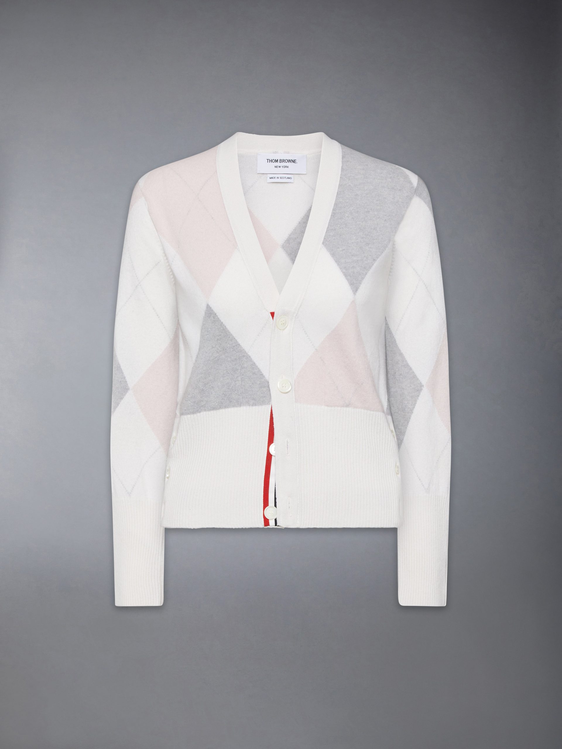 ARGYLE INTARSIA CASHMERE V NECK CARDIGAN - Image 6