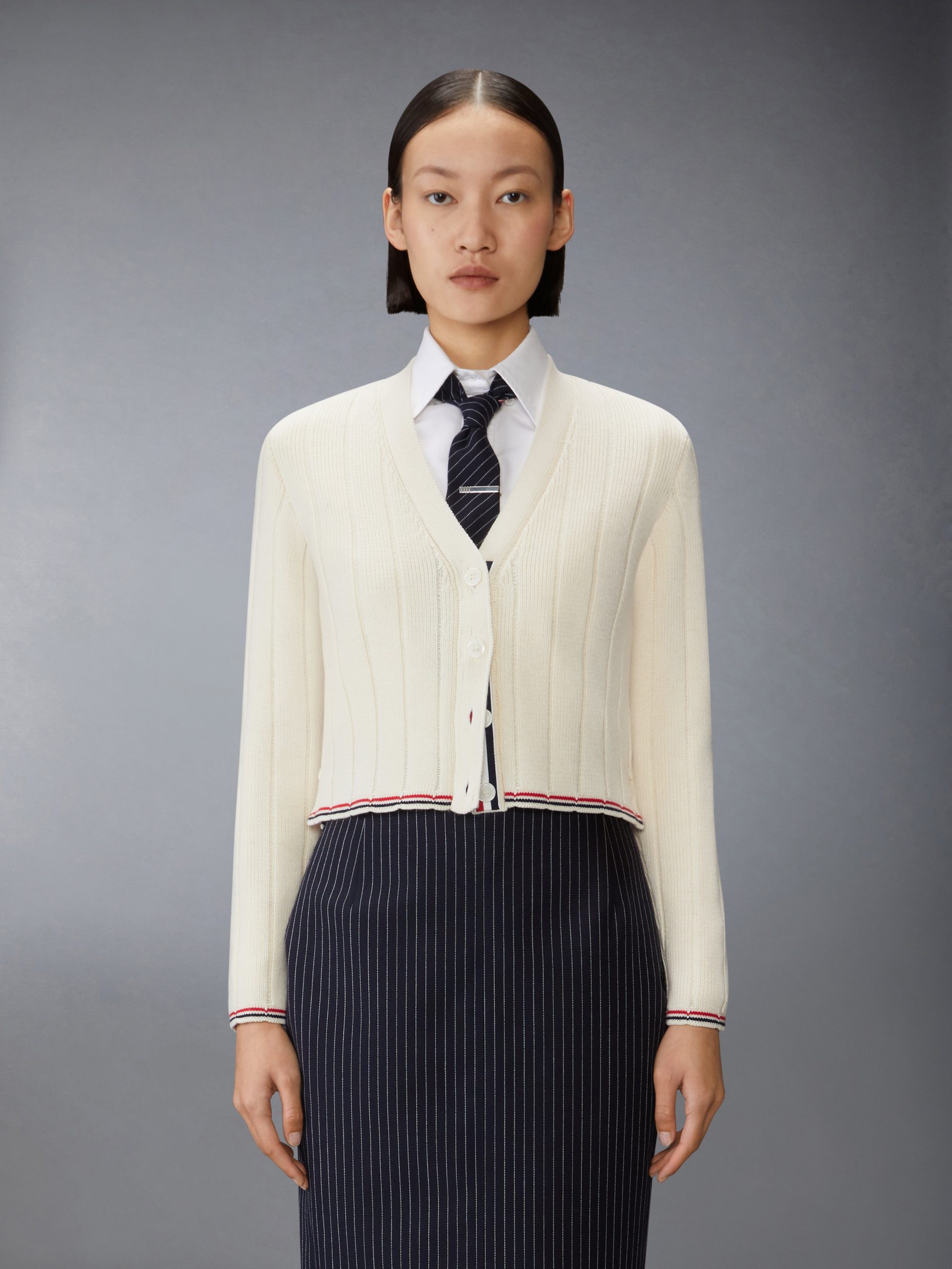 MERINO WOOL V NECK CARDIGAN