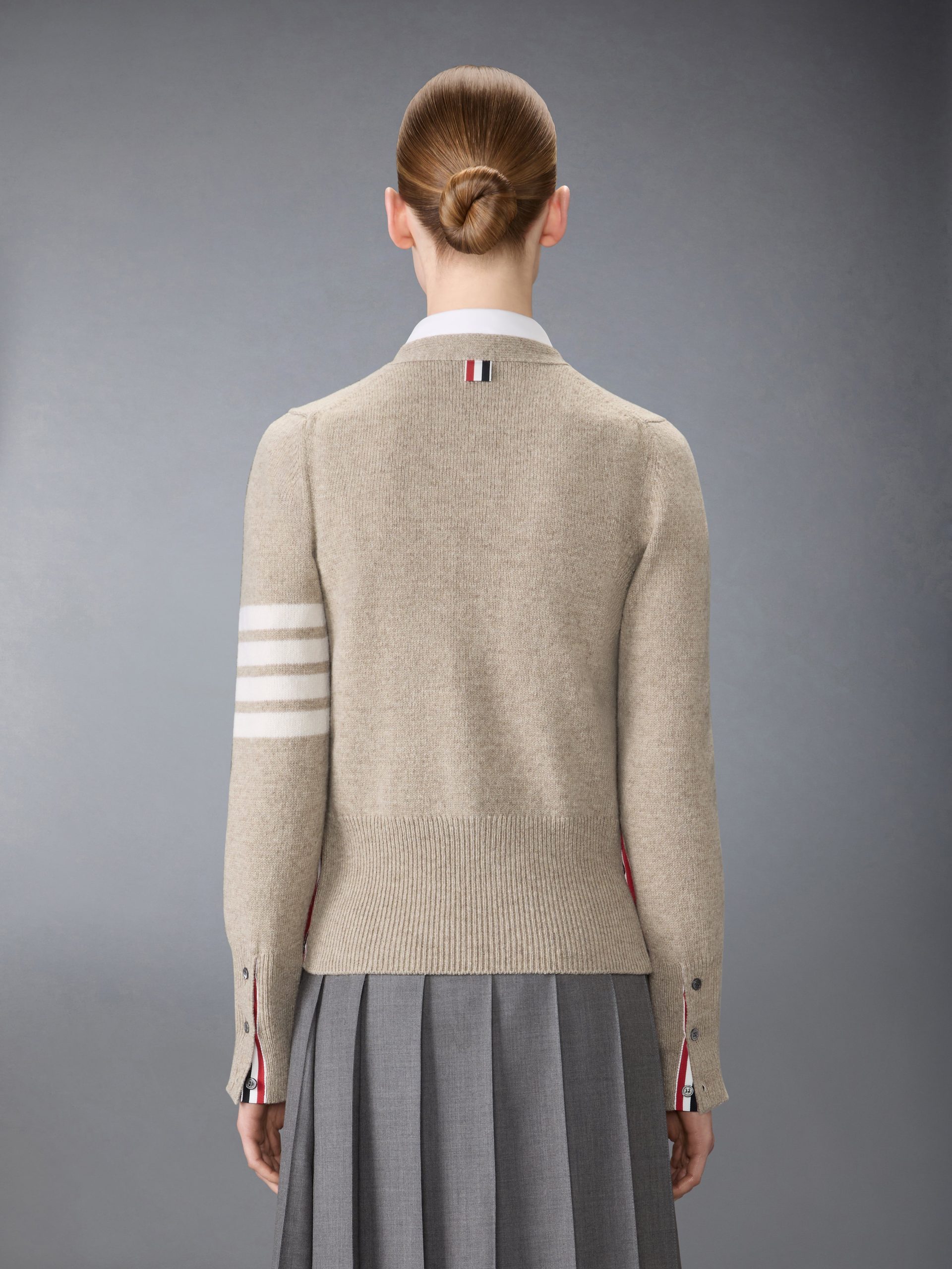 JERSEY STITCH SHETLAND WOOL 4-BAR CARDIGAN - Image 2