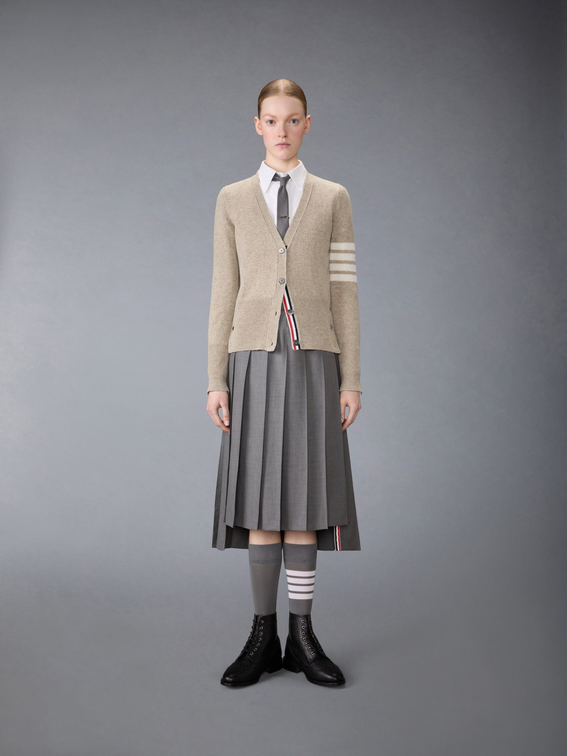 JERSEY STITCH SHETLAND WOOL 4-BAR CARDIGAN - Image 3