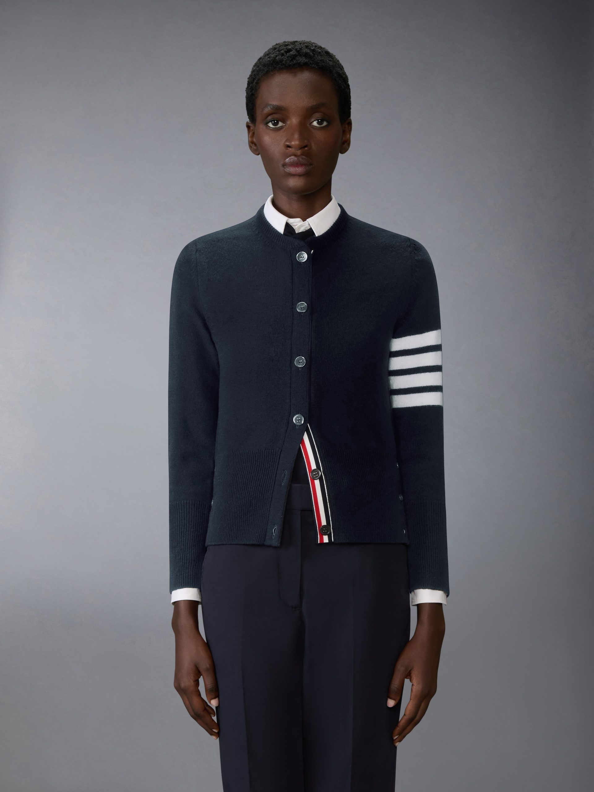 LUNAR NEW YEAR WOOL 4-BAR INTARSIA CARDIGAN