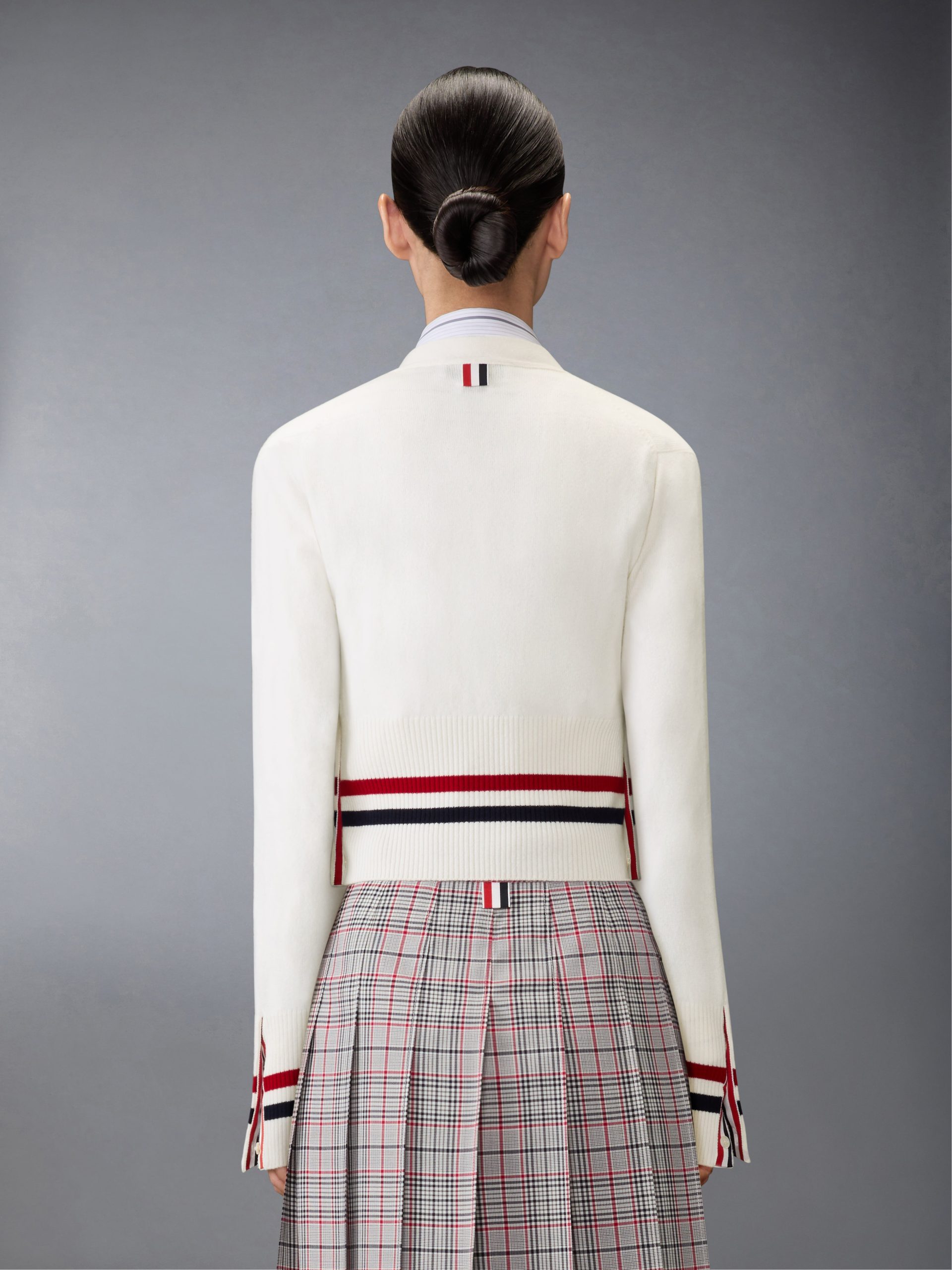 CASHMERE RWB STRIPE SHRUNKEN CARDIGAN - Image 2