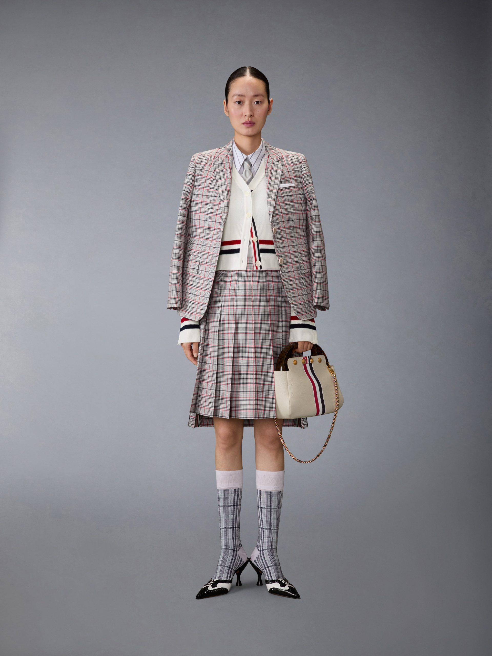 CASHMERE RWB STRIPE SHRUNKEN CARDIGAN - Image 3