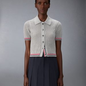 HECTOR POINTELLE SHORT SLEEVE CARDIGAN