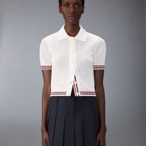 HECTOR POINTELLE SHORT SLEEVE CARDIGAN