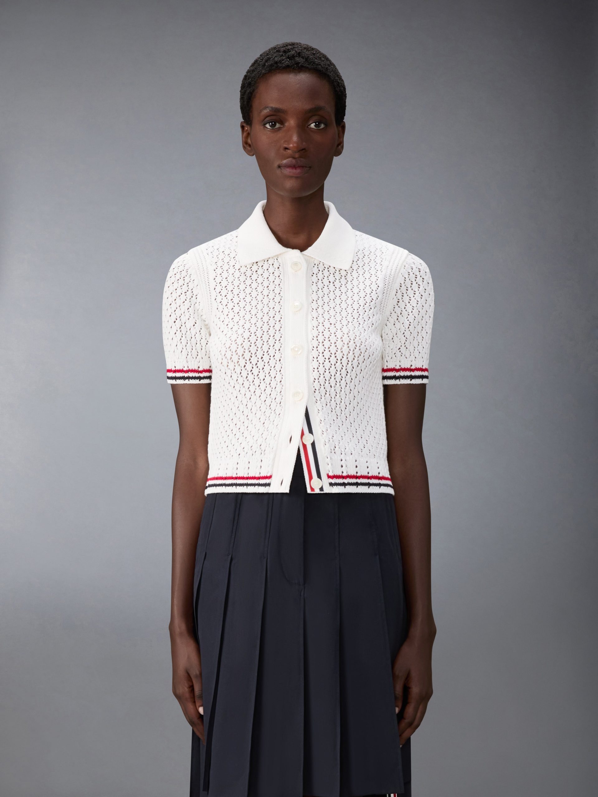 HECTOR POINTELLE SHORT SLEEVE CARDIGAN