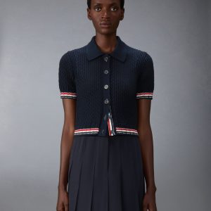 HECTOR POINTELLE SHORT SLEEVE CARDIGAN