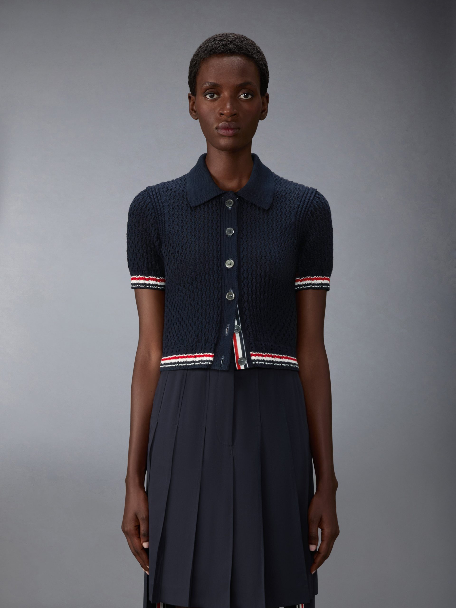 HECTOR POINTELLE SHORT SLEEVE CARDIGAN