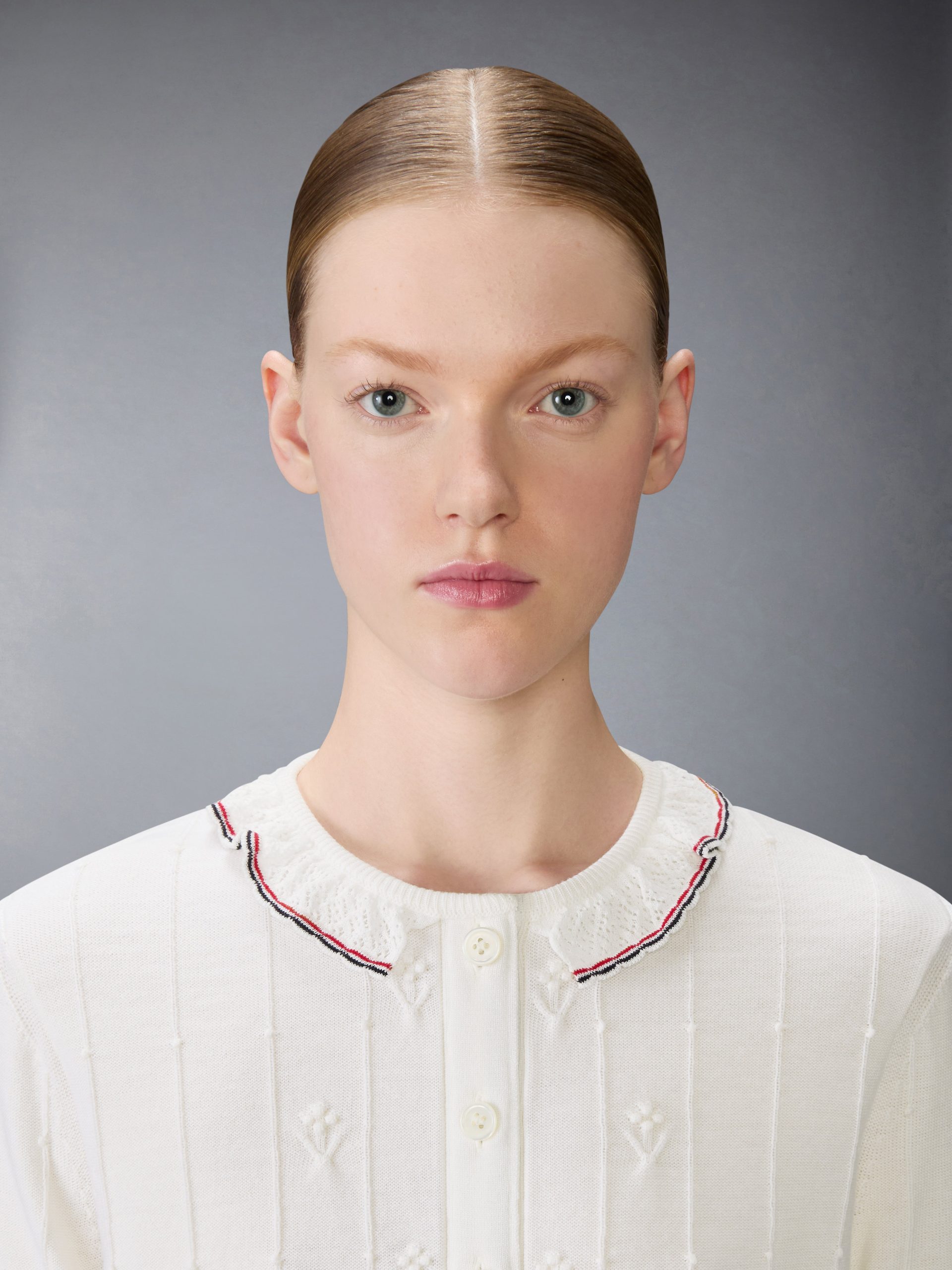 MERINO WOOL BOBBLE STITCH LACE TRIM CARDIGAN - Image 5