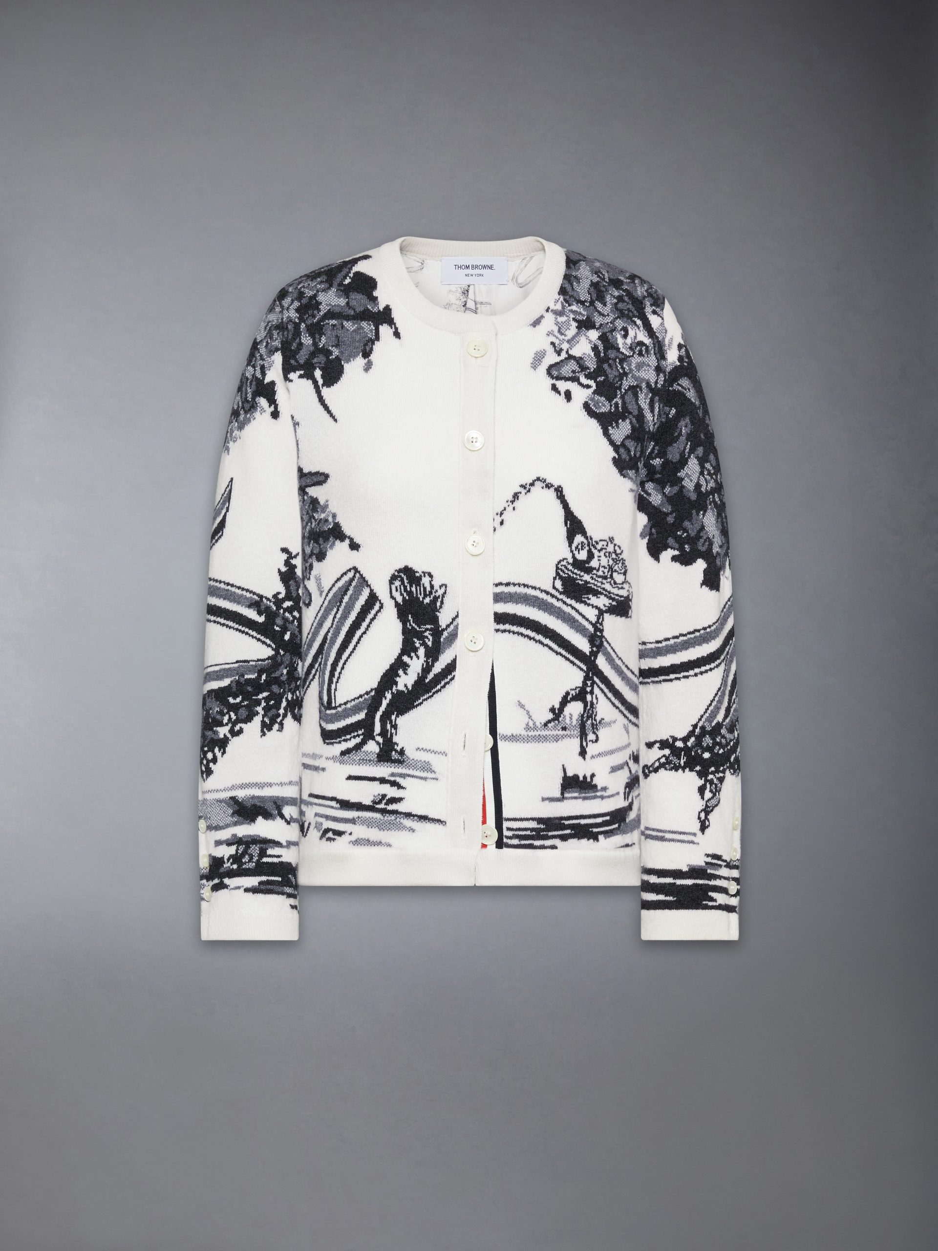 CASHMERE JERSEY INTARSIA HECTOR TOILE CARDIGAN - Image 6