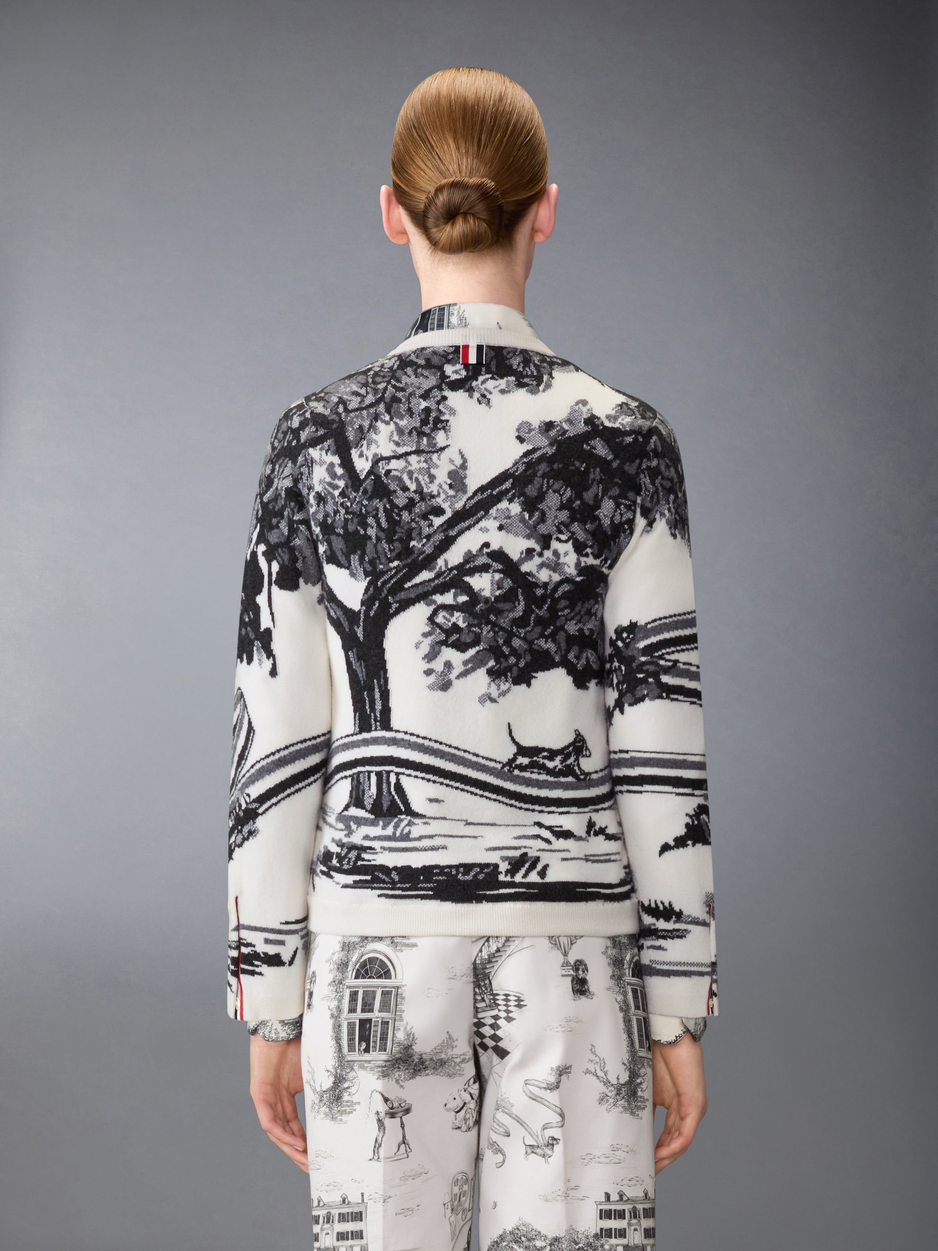 CASHMERE JERSEY INTARSIA HECTOR TOILE CARDIGAN - Image 2