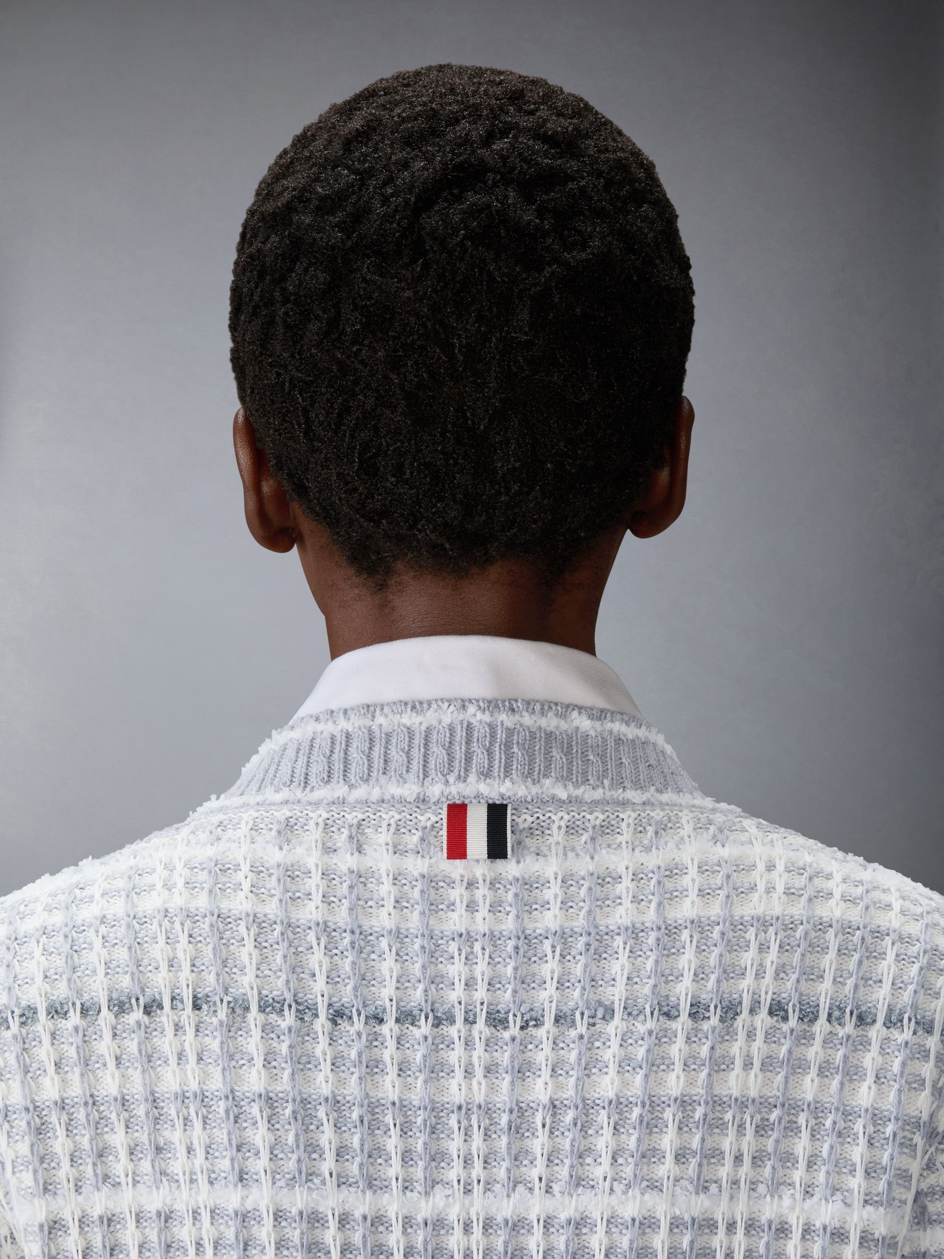 TUCK STITCH TWEED ELONGATED V-NECK CARDIGAN - Image 4