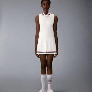 STRETCH VISCOSE RWB STRIPE MINI TENNIS DRESS