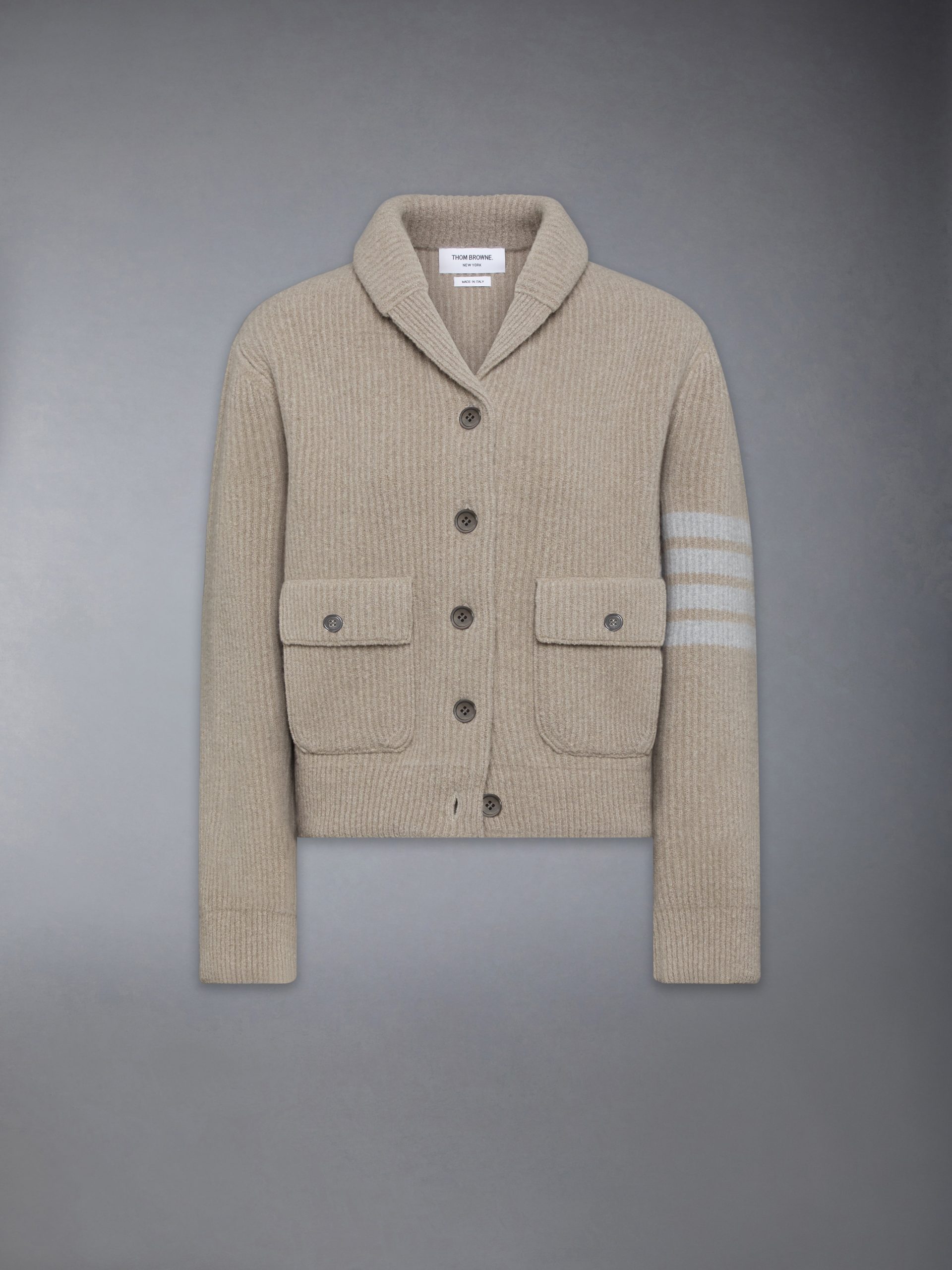 BOILED MERINO WOOL 4-BAR BOMBER JACKET - Image 6