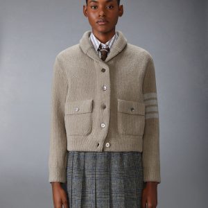 BOILED MERINO WOOL 4-BAR BOMBER JACKET