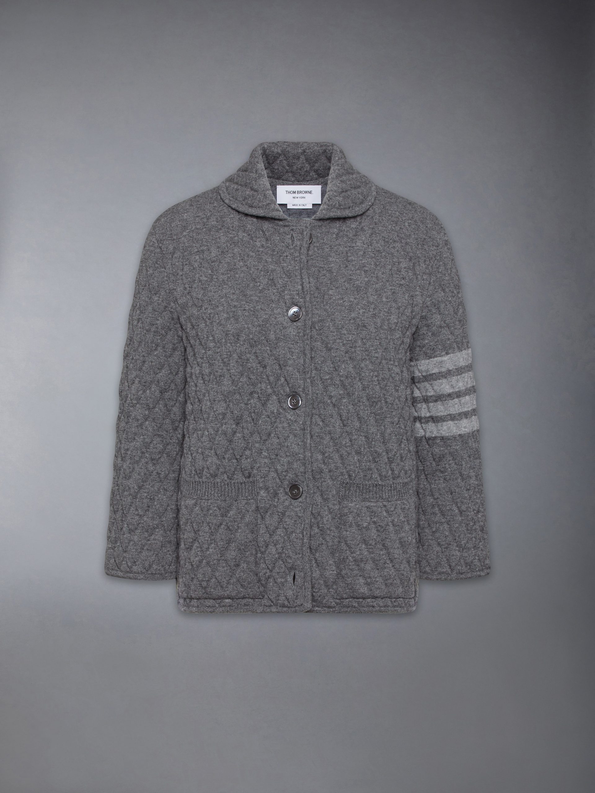 QUILTED KNIT JACQUARD MERINO WOOL 4-BAR WORK JACKET - Image 6