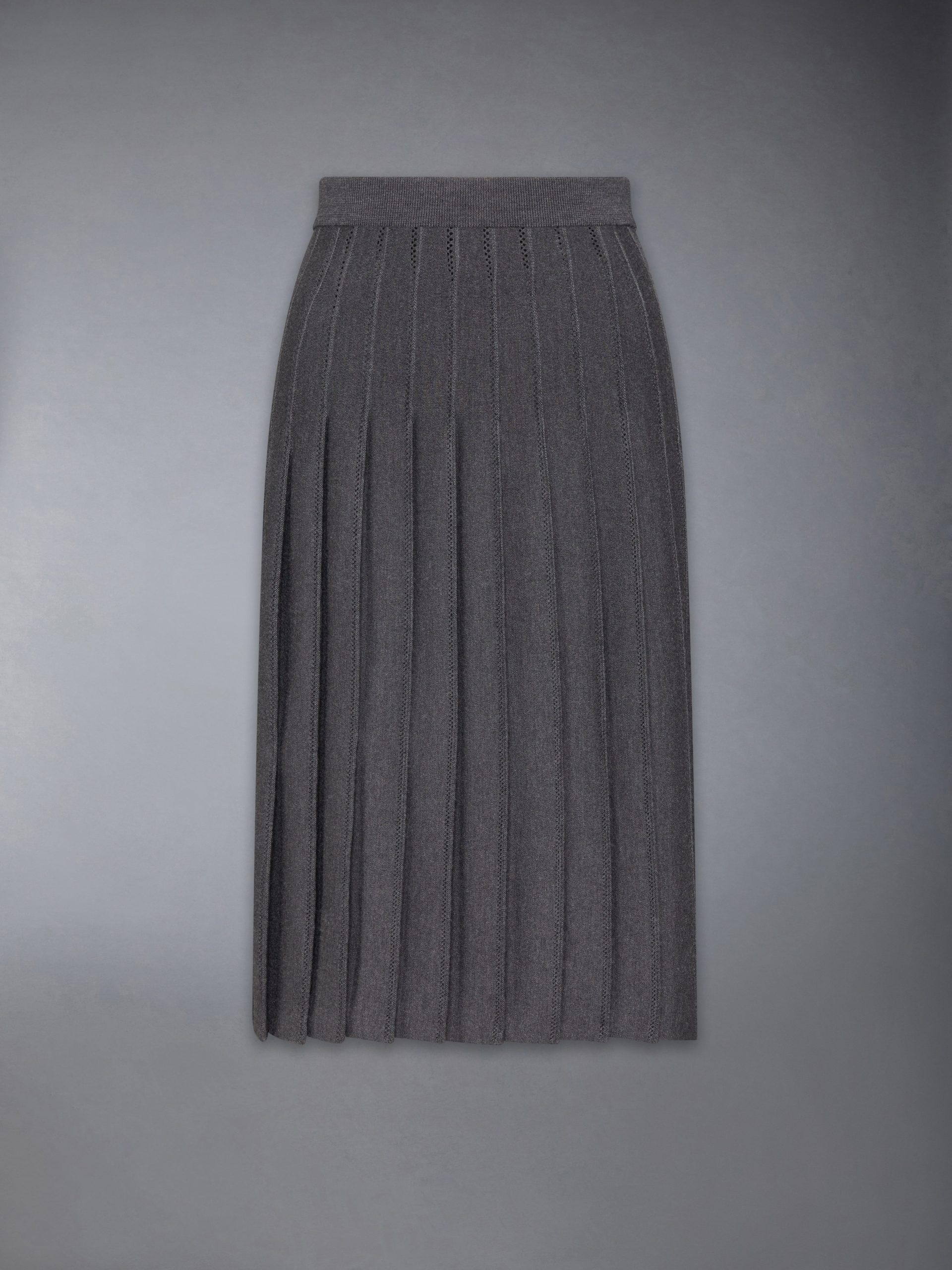 WOOL SILK POINTELLE PLEATED SKIRT - Image 6