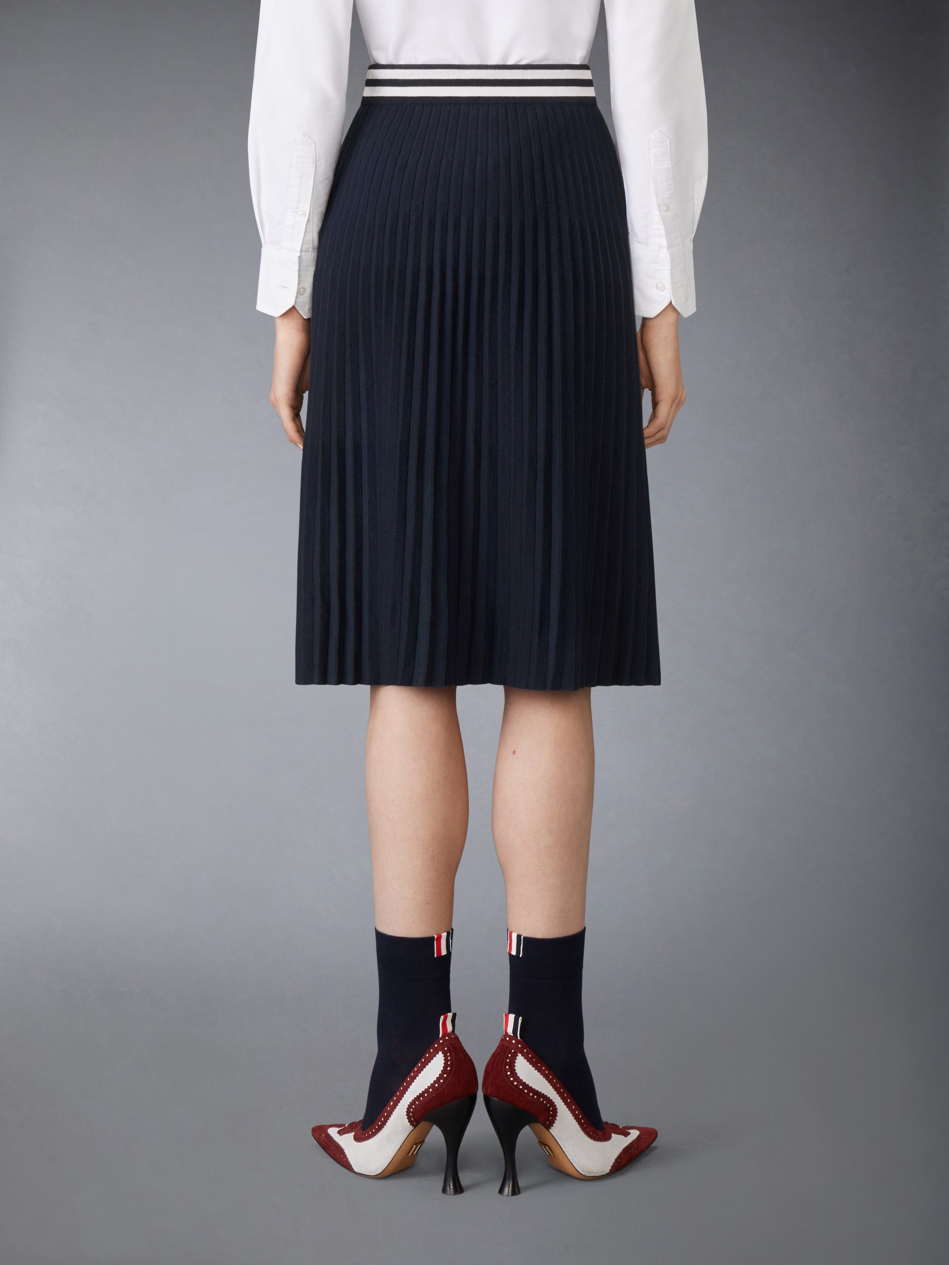 PLISSE MERINO WOOL SILK SKIRT - Image 3