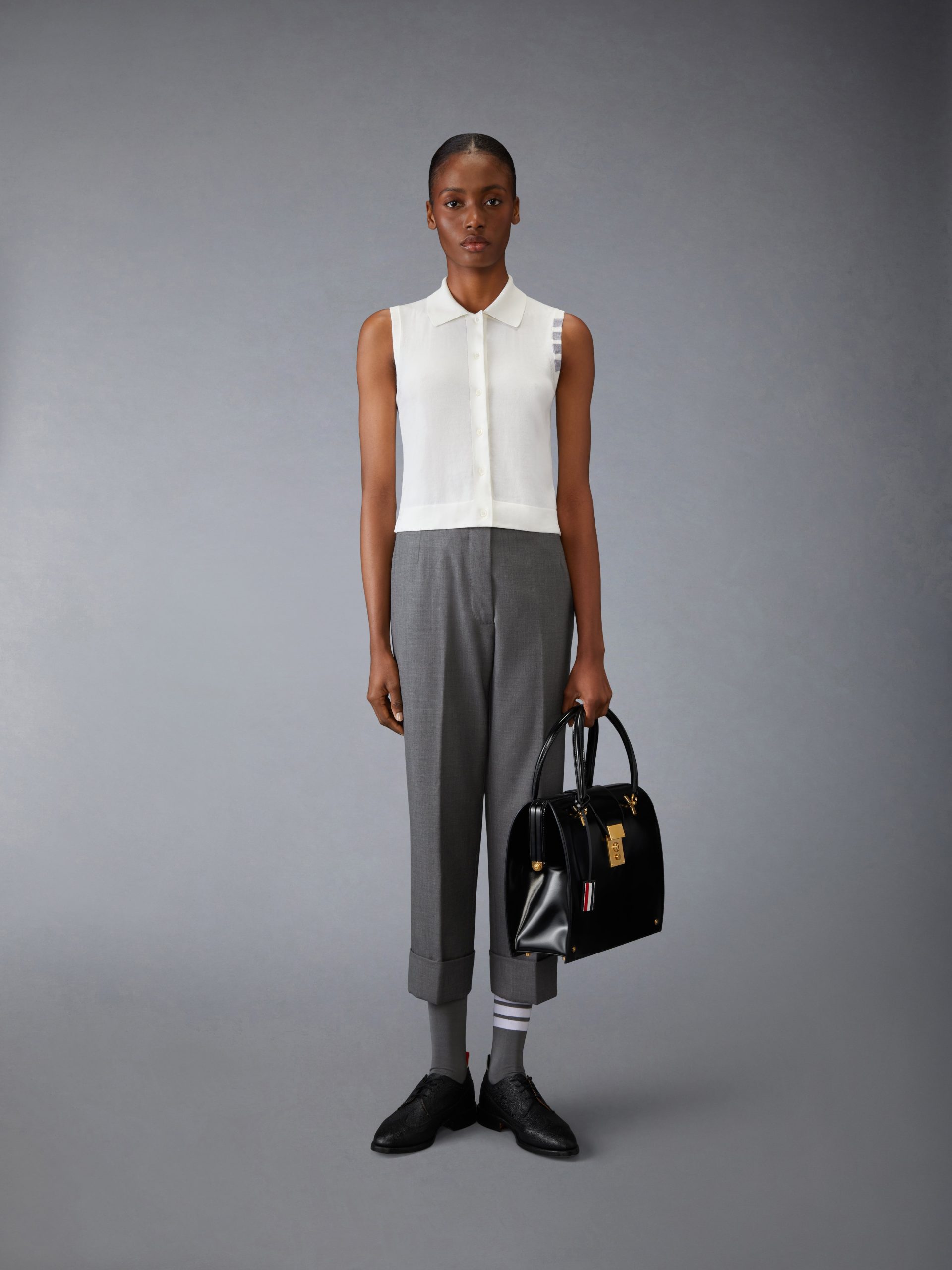 COTTON 4-BAR CROPPED SHIRT - Image 3