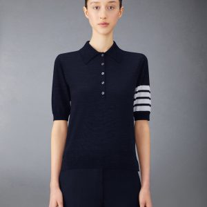 WOOL 4-BAR RELAXED POLO